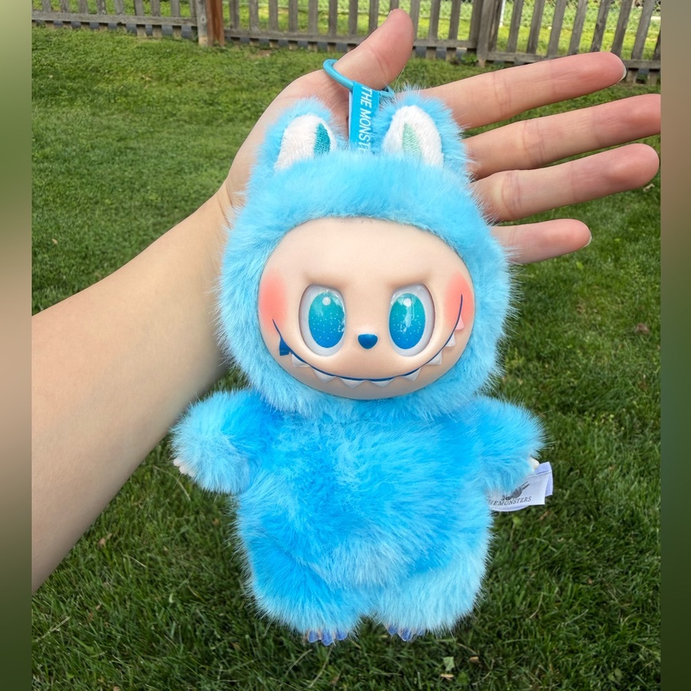 Sky Blue Labubu Stuffed Animal Plush Monster Small Toy – Soft Furry Companion
